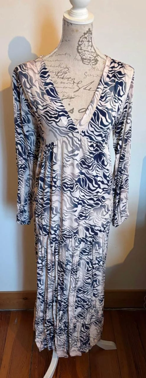 💙 Long marble print beige & blue long sleeves - XL – photo 5